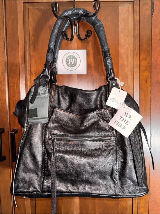 Free People Handbags - Free People Emerson Tote Leather Shoulder Crossbody Bag NWT Coal